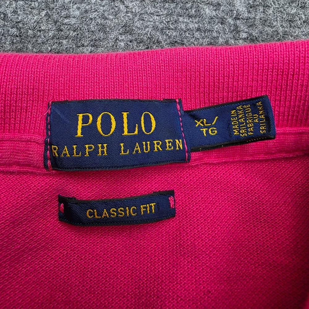 Polo Ralph Lauren Mens XL Classic Fit Pink Pique Short‎ Sleeve Polo Shirt Logo